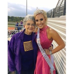 Two piece, hot pink, homecoming dress